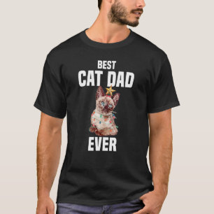 T-shirt Joli chat avec des lumières de fée Meilleur papa d