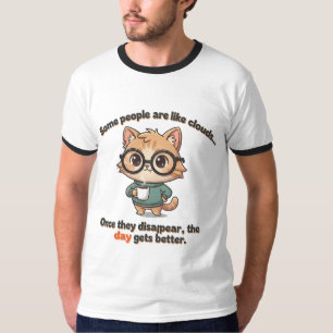 T-shirt Joli chat café avec citation d'attitude amusante