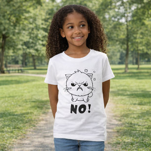 T-Shirt Joli chat en colère qui crache Non.