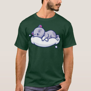 T-shirt Joli Chat Endormi Sur Le Nuage