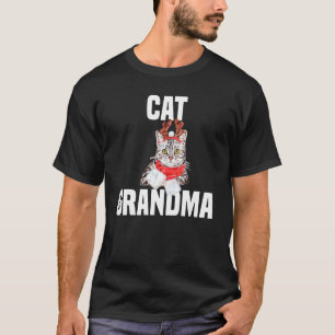 T-shirt Joli chat gris avec costume de renne grand-mère c
