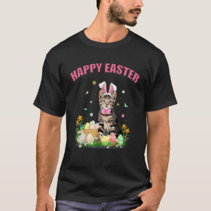 T-shirt Joli Chat Jour de Pâques Lapin Œufs Costume Hommes