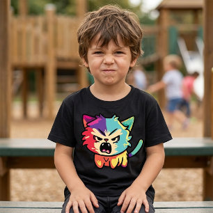 T-shirt Joli Chat Kawaii En Colère - Chat Qui Siffle Pop A