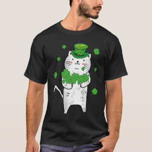 T-shirt Joli Chat Leprechaun Fête de Patrick Trèfle C Irl