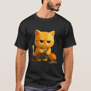 T-shirt Joli chat malheureux en train de nettoyer, adorabl