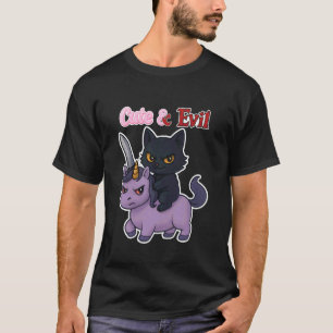 T-shirt Joli Chat Malicieux Licorne Drôle Pagaille Fantais