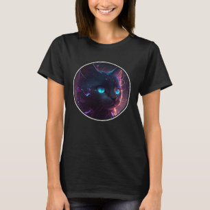 T-shirt Joli chat noir esthétique rétro coloré