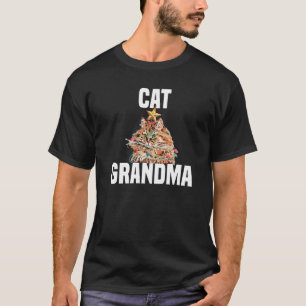 T-shirt Joli chat persan avec grand-mère chat lumières fée