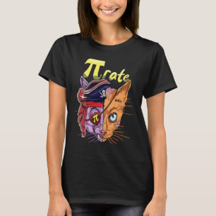 T-shirt Joli Chat Pirate Pi Mathématiques Vacances Mathéma