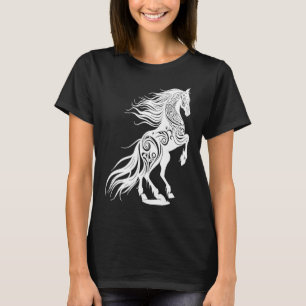 T-shirt Joli Cheval Vecteur Animal Sauvage Sport Équitatio