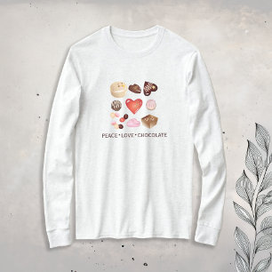 T-shirt Joli Chic Paix Amour Chocolat Bonbon Cœur