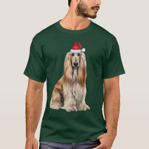 T-shirt Joli chien Afghan Hound amateur drôle de Noël