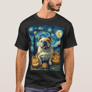 T-shirt Joli chien bouledogue anglais Halloween Jack O Lan