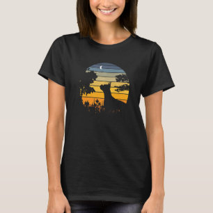 T-shirt Joli Chien Boxer Coucher du soleil Jardin Nature