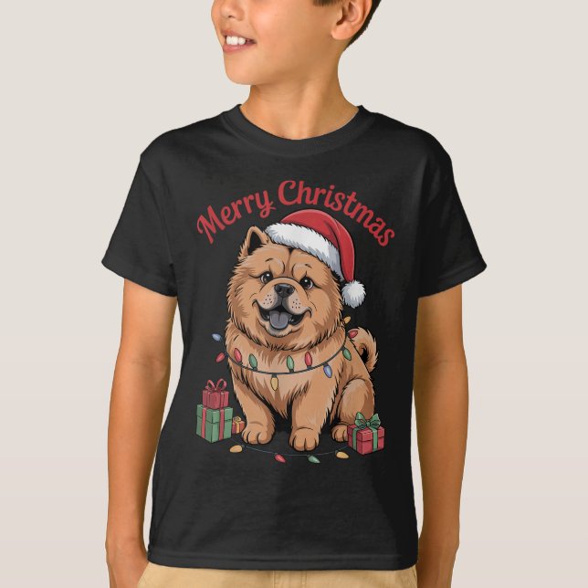 T-shirt Joli Chow Chow Noël Noël Noël Fantastique Amoureux (Devant)