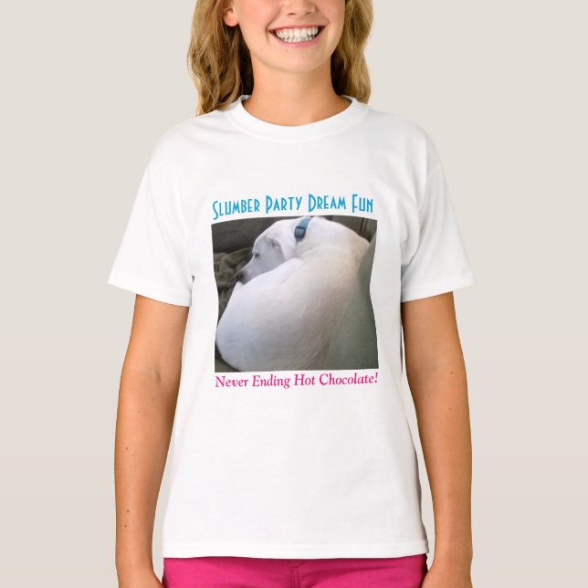 T-shirt Joli Chubby White Sleeping Chien Chien Chien Stwoo (Devant)