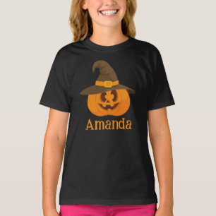 T-shirt Joli Citrouille d'Halloween Orange Jack-o'-lantern