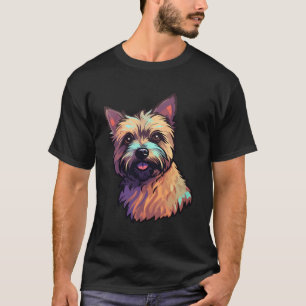 T-shirt Joli Coloré Cairn Terrier Art Pour Chien Chien Chi