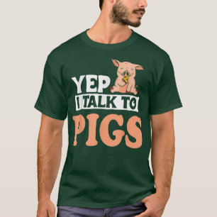 T-shirt Joli Conception Agricole Oui Je Parle Aux Cochons 