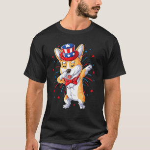 T-shirt Joli Corgi Danse Dabbing Joyeux 14 Juillet