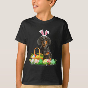 T-shirt Joli costume de Pâques de lapin de dachshund avec 