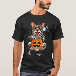 T-shirt Joli costume d'Halloween Chien Momie Welsh Corgi