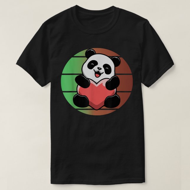 T-shirt Joli coucher de soleil de l'ours de Panda (Design devant)