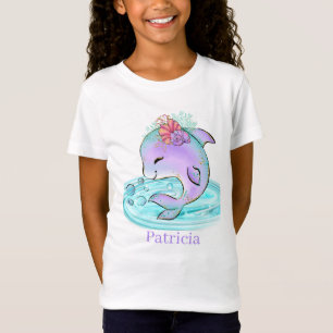 T-Shirt joli dauphin de plage ajouter nom