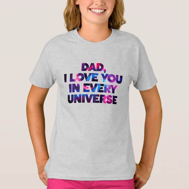 T-shirt Joli Design De Texte Papa Je T'Aime Dans Chaque Un (Devant)