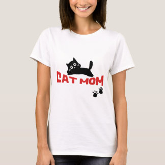 T-shirt Joli design simple femmes noir amoureux des chats