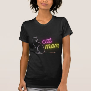 T-shirt Joli design simple femmes noir amoureux des chats 