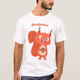 T-shirt Joli dessin animé d'écureuil roux