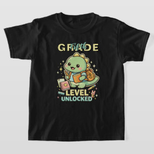 T-shirt Joli dinosaure niveau cinquième débloqué 5e enfant
