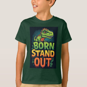 T-shirt Joli Dinosaure Vert Avec Typographie Gras