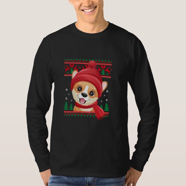 T-shirt joli doodle-chiot-noël (Devant)
