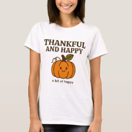 T-shirt Joli Doodle Citrouille d'automne "Gentil et heureu