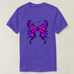 T-shirt Joli En Papillon Violet Coton Confortable T-Sh