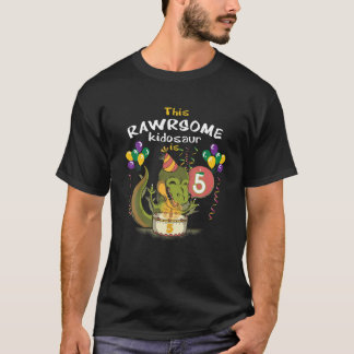 T-shirt Joli Enfant Dinosaur 5E Anniversaire 5 Anniversair