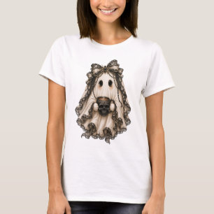 T-shirt Joli Fantôme Coquette avec café Halloween
