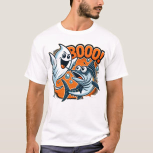 T-shirt Joli Fantôme Faisant Peur aux Poissons Drôle d'Hal