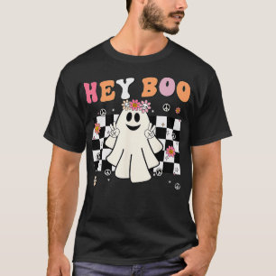 T-shirt Joli Fantôme Hey Boo Drôle Halloween Toddler Fille