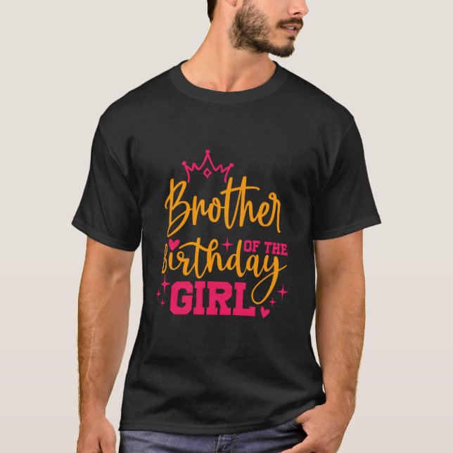 T-shirt Joli Frère Personnalisé De L'Anniversaire Fille Ma (Devant)