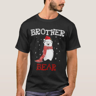 T-shirt Joli Frère Polaire Ours Écharpe Joyeux Noël Noël N