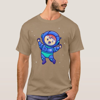 T-shirt Joli garçon portant un dessin en costume d'astrona