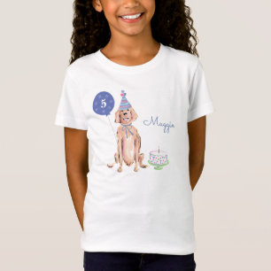 T-Shirt Joli Golden Retriever Chien Birthday Cake Balloon