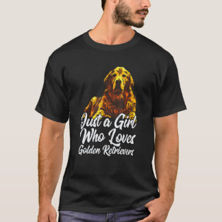 T-shirt Joli Golden Retriever Juste Une Fille Qui Aime Go