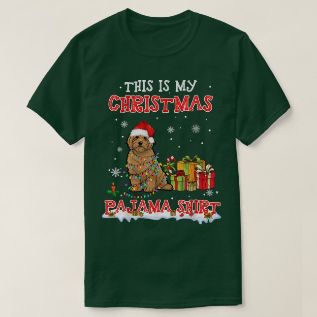 T-shirt Joli Goldendoodle sur le pyjama de Noël de neige (Design devant)