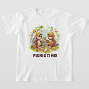 T-shirt Joli gosses pique-nique singe ajouter nom
