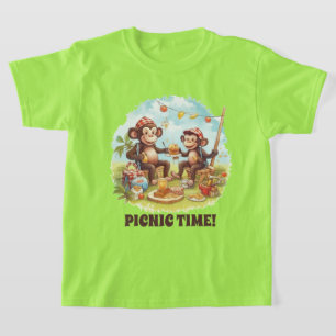T-shirt Joli gosses pique-nique singe ajouter nom