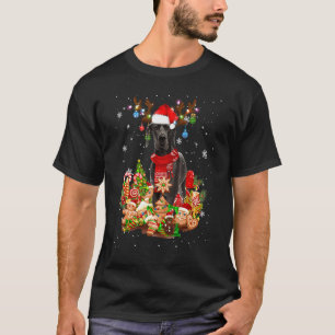 T-shirt Joli grand dane Reindeer Éclairage de Noël Père No